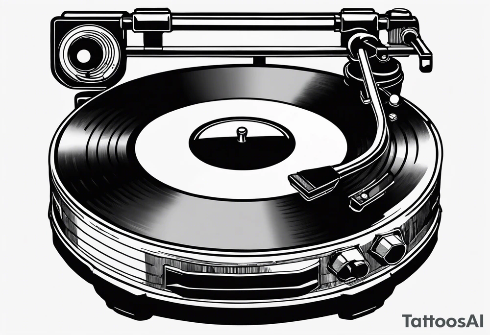 Recordplayer finline art minimalistic tattoo idea