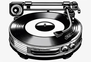 Recordplayer finline art minimalistic tattoo idea