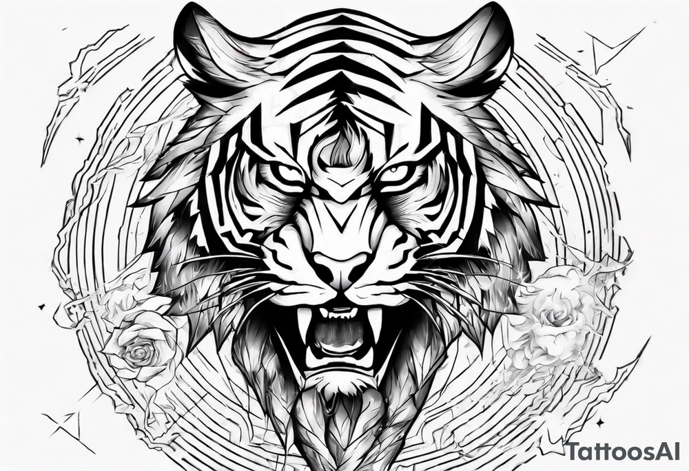 tiger warrior with lightning and the sun for a forearm sleeve tattoo idea tiger warrior with lightning and the sun for a forearm sleeve tattoo idea