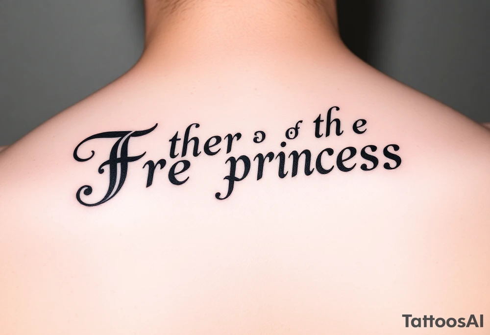 Father of the princess text tattoo idea