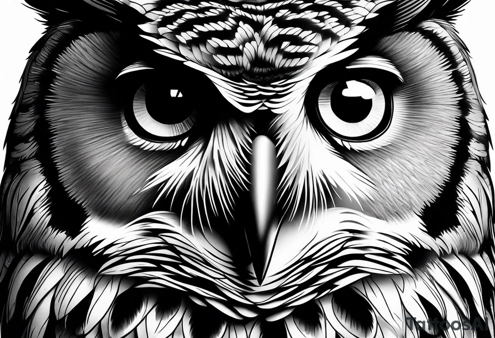 Owl with eyes tattoo idea