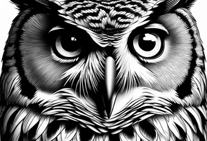 Owl with eyes tattoo idea