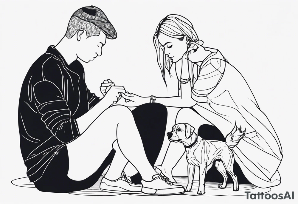 DOG AND PERSON tattoo idea
