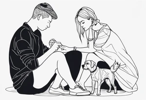DOG AND PERSON tattoo idea