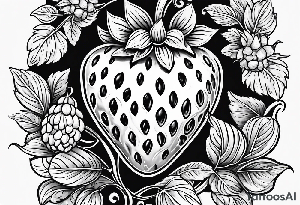 Strawberry tattoo idea