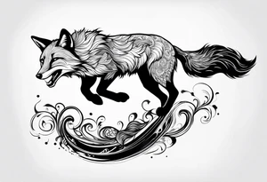 Fox leaping tattoo idea