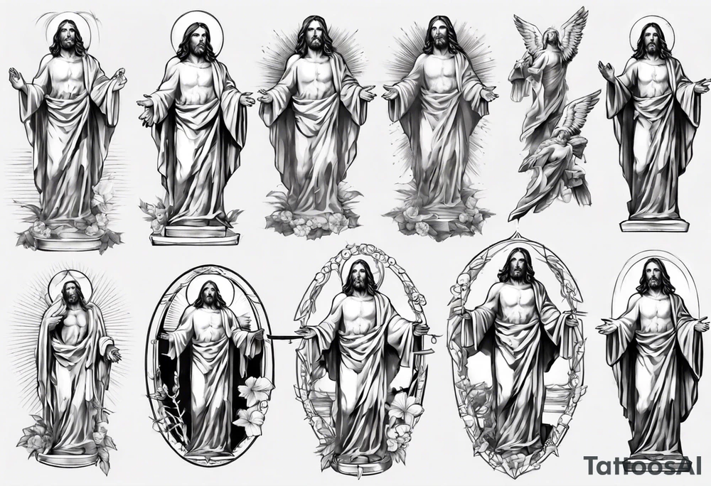 Jesus statue tattoo idea