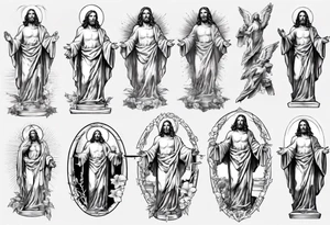 Jesus statue tattoo idea