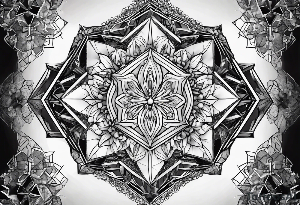 Hexagon linked crystal tattoo idea