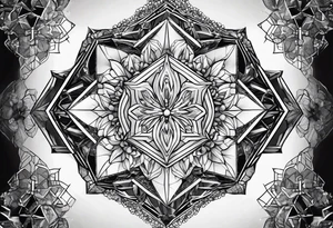 Hexagon linked crystal tattoo idea