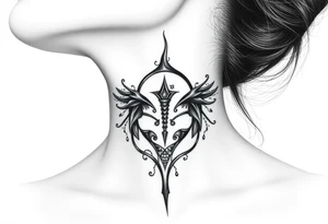 Show me a full  neck tattoo of Danny phantom tattoo idea