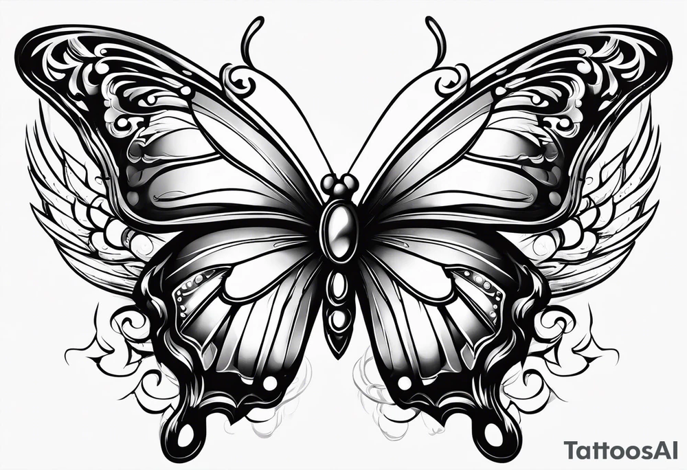Butterfly angel wings tattoo idea