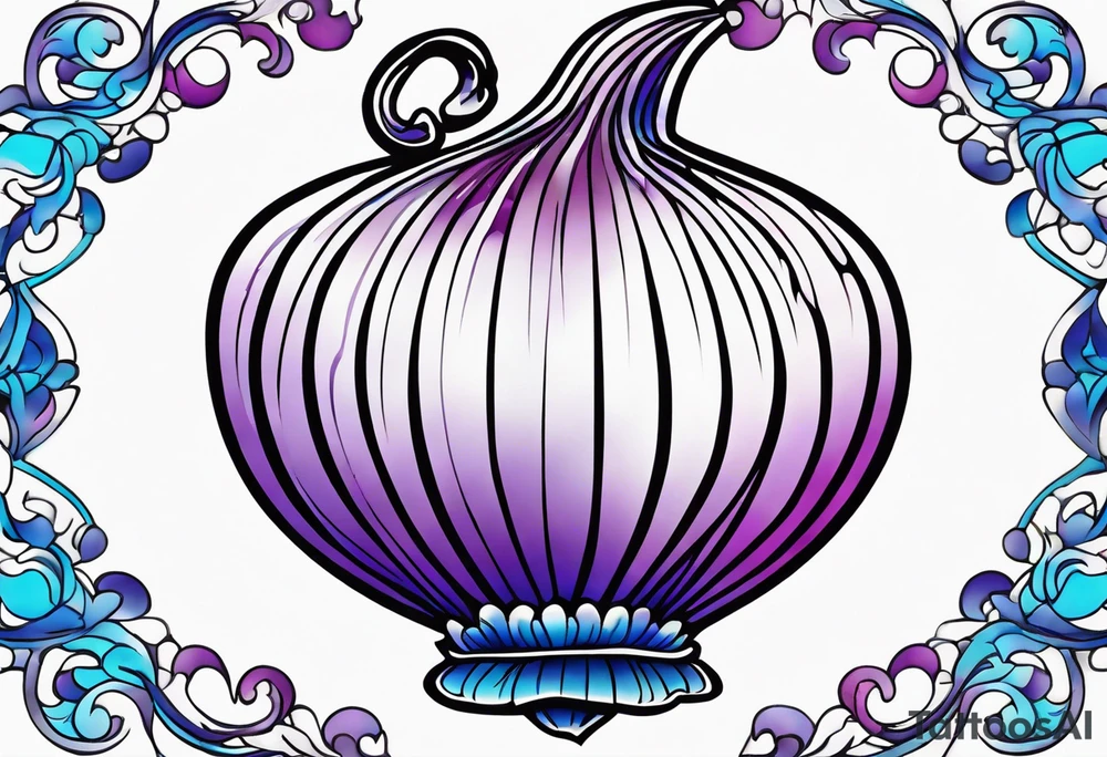 Glass onion with blues and purple looking shiny tattoo idea