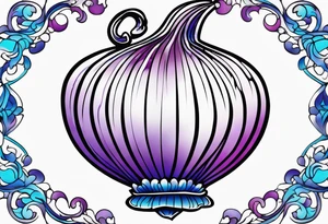 Glass onion with blues and purple looking shiny tattoo idea