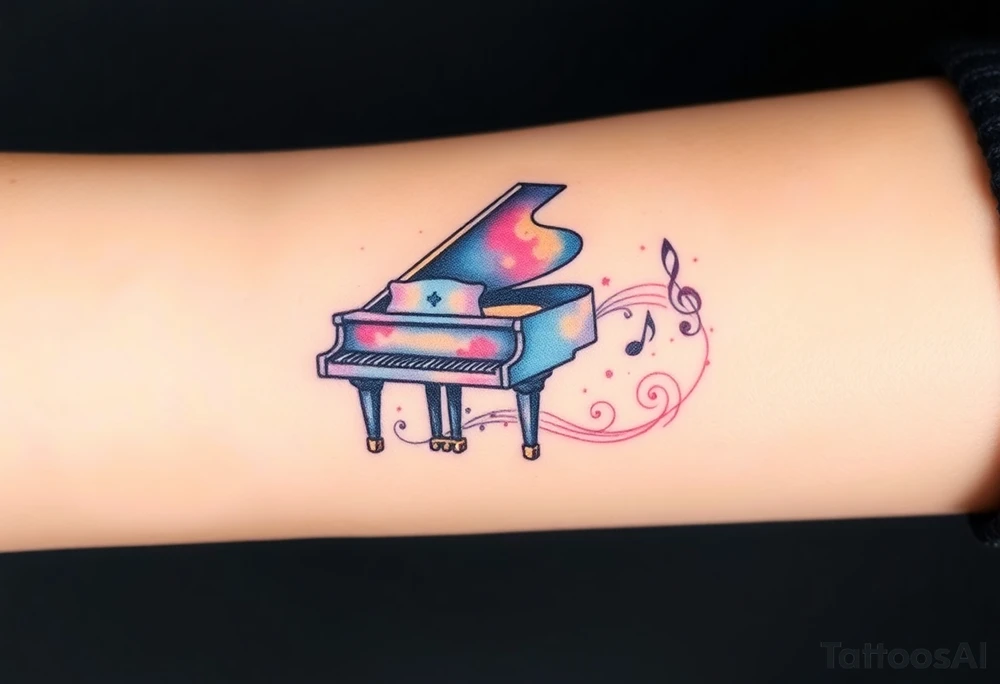 grand piano under the stars swirl treble bass cref tattoo idea
