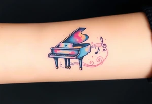 grand piano under the stars swirl treble bass cref tattoo idea