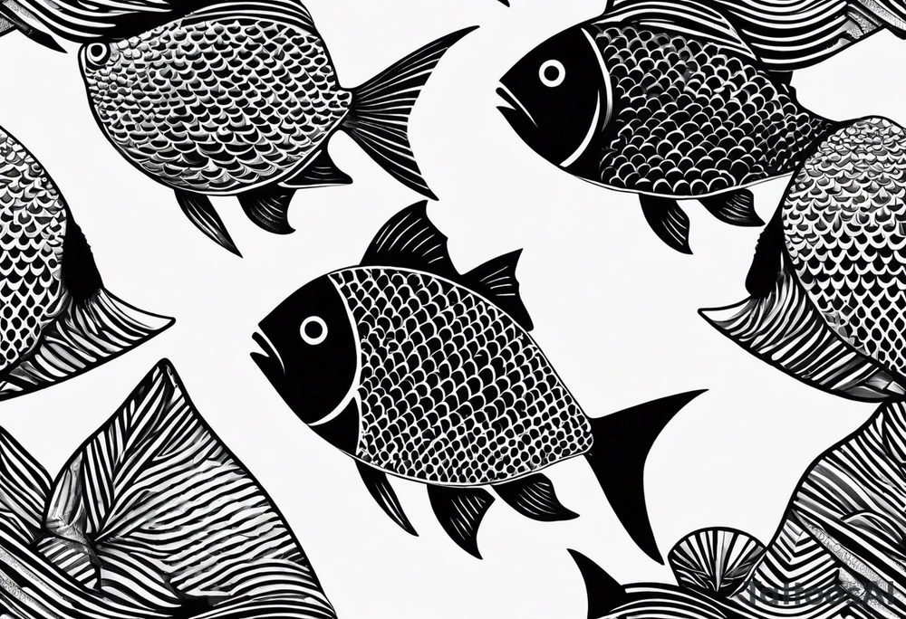 Fish scales filler tattoo idea