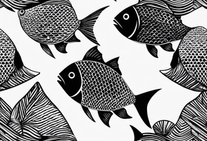 Fish scales filler tattoo idea