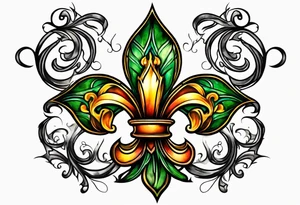 Fleur de lys celtique en flamme tattoo idea