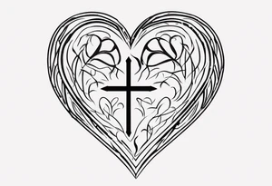 Name "Christian Peterson" inside a heart with minimalist design tattoo idea