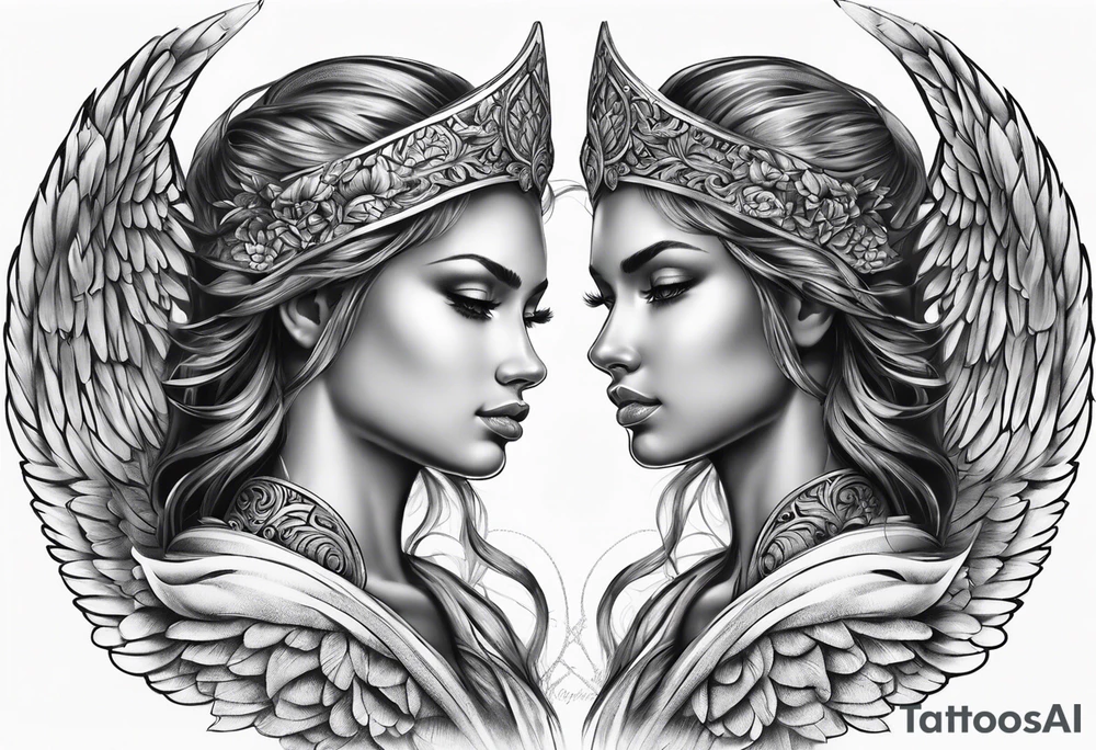 2  guardian angels tattoo idea