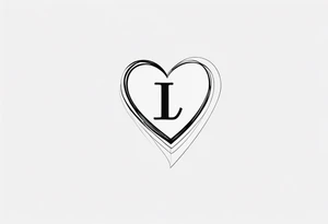 Picture of the letter I within a heart to represent oneself tattoo idea