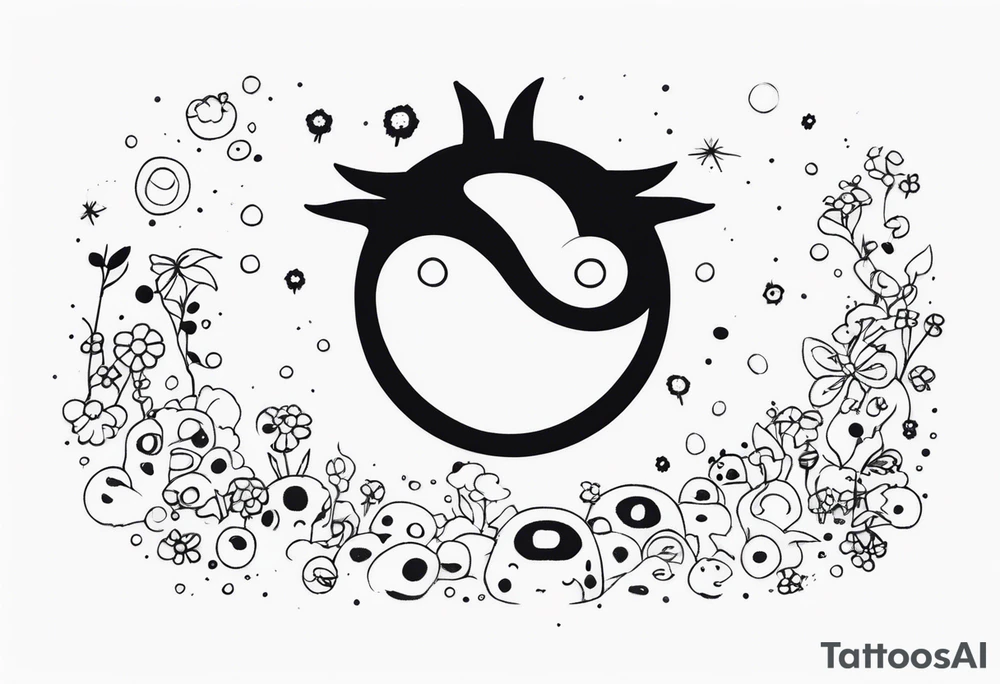 Chain with studio Ghibli soot sprites tattoo idea