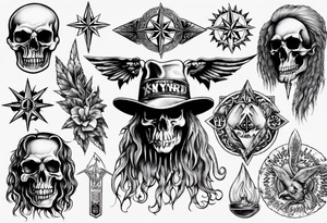 Lynyrd Skynyrd highly detailed tattoo idea