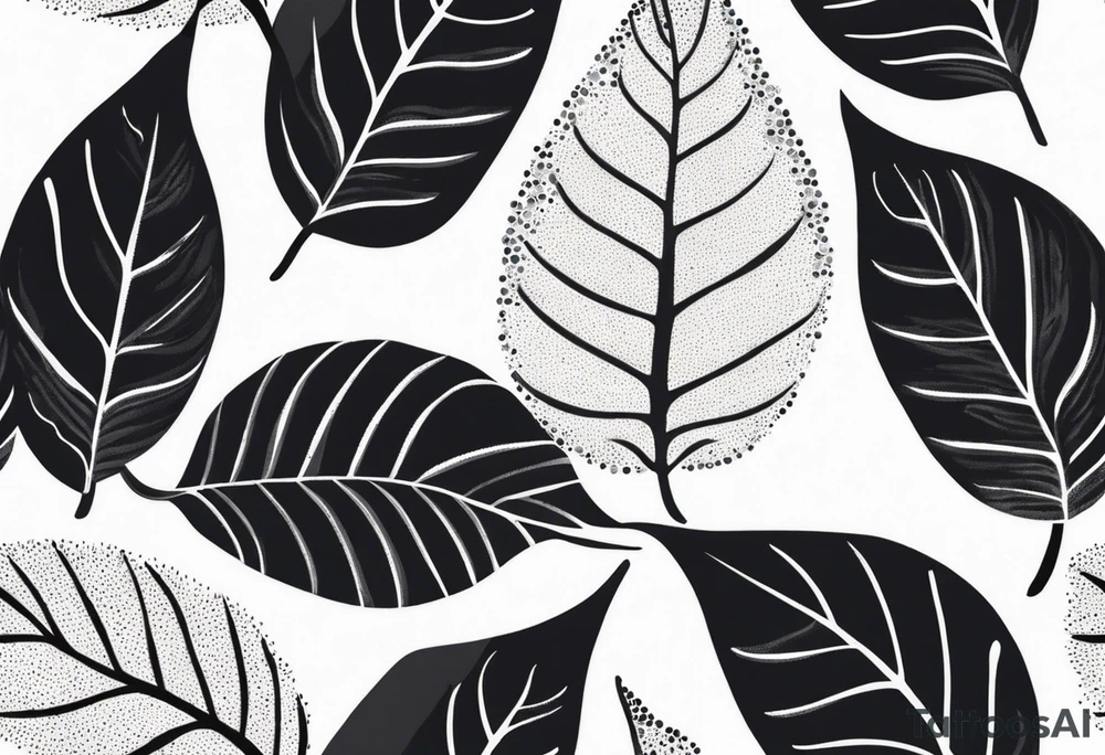 very simple design of leaves with flow tattoo idea