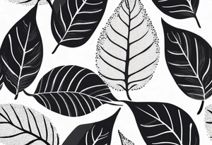 very simple design of leaves with flow tattoo idea