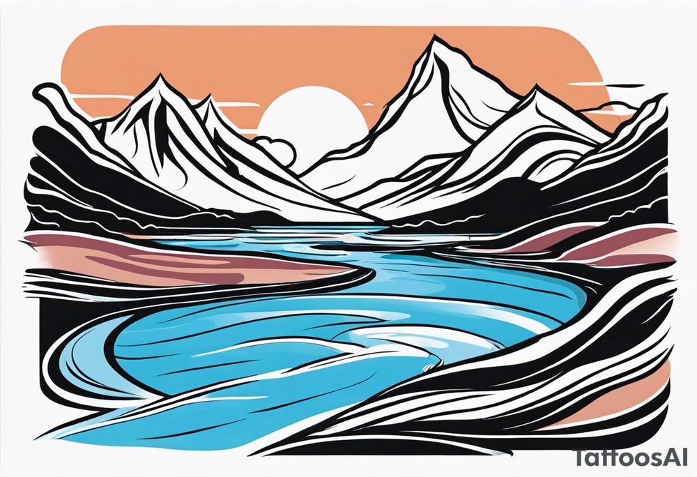 Peace sign with river 
Peace like a river. It is well tattoo idea