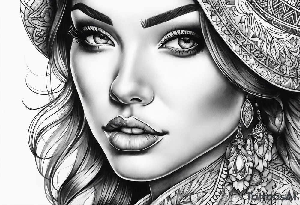 Cleavage tattoo idea