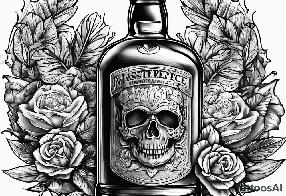 Whiskey bottle tattoo idea