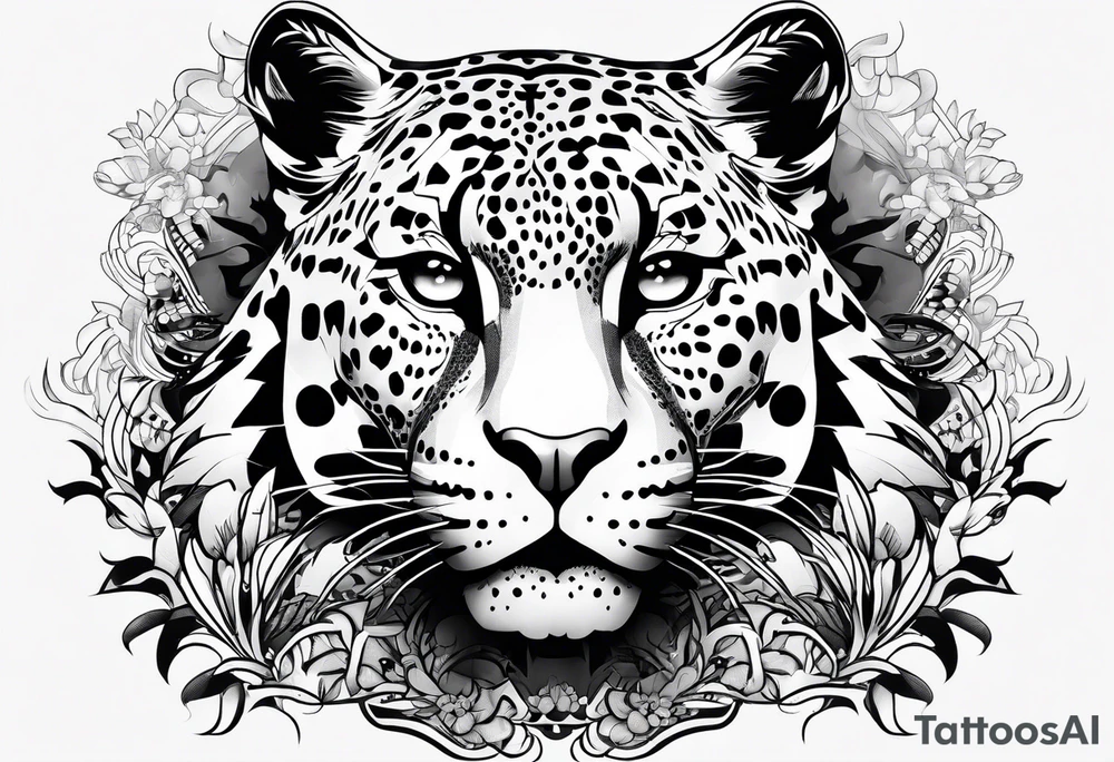 Jaguar in City tattoo idea