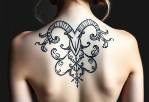 Emily. Aries. Feminine dark erotic tattoo idea