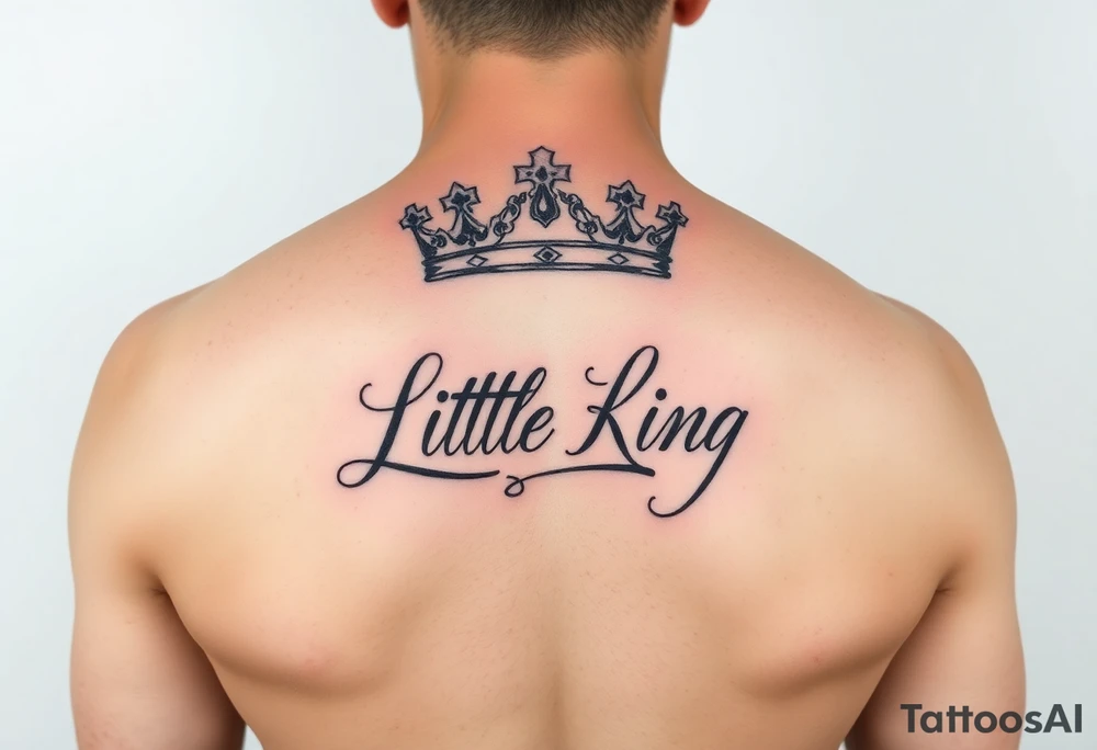 Little King written, crown, cursive tattoo idea