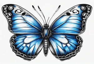 Blue butterfly tattoo idea