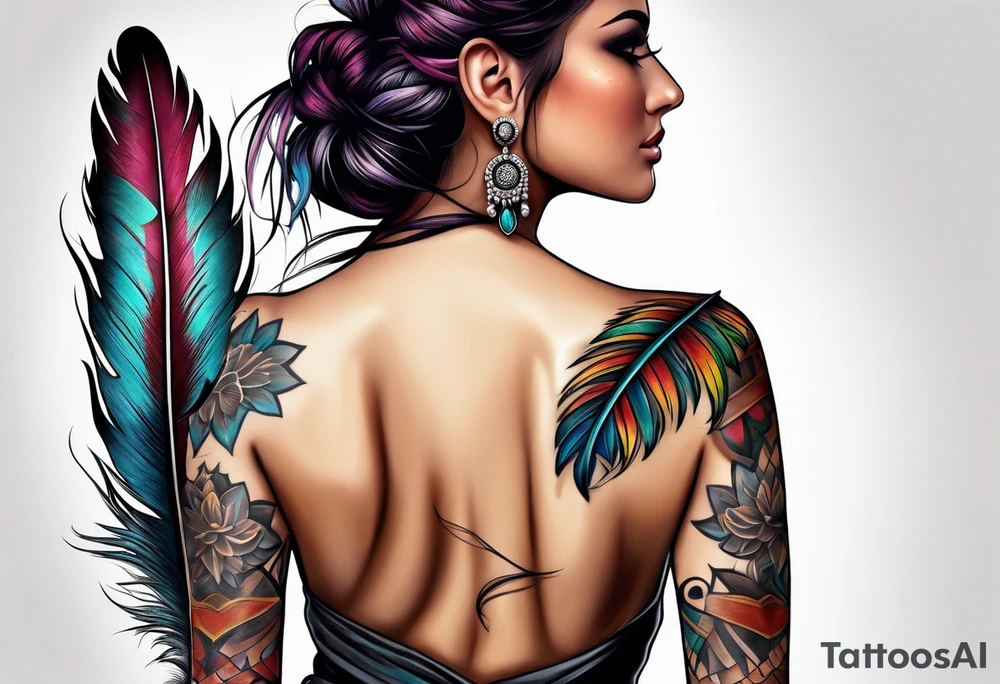 Indian feather tattoo idea