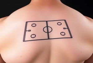 Ice hockey rink on leg back ikr tattoo idea