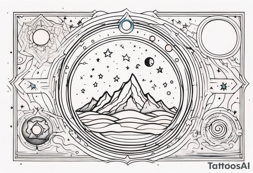 Celestial galaxy tattoo idea