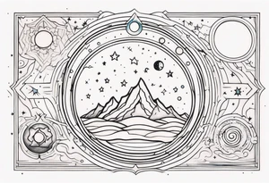 Celestial galaxy tattoo idea