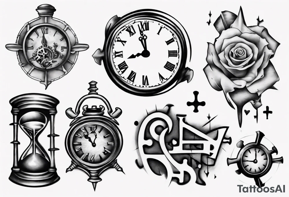 Time puzzle pieces tattoo idea