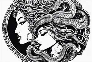 medusa, snakes, words, SA. tattoo idea