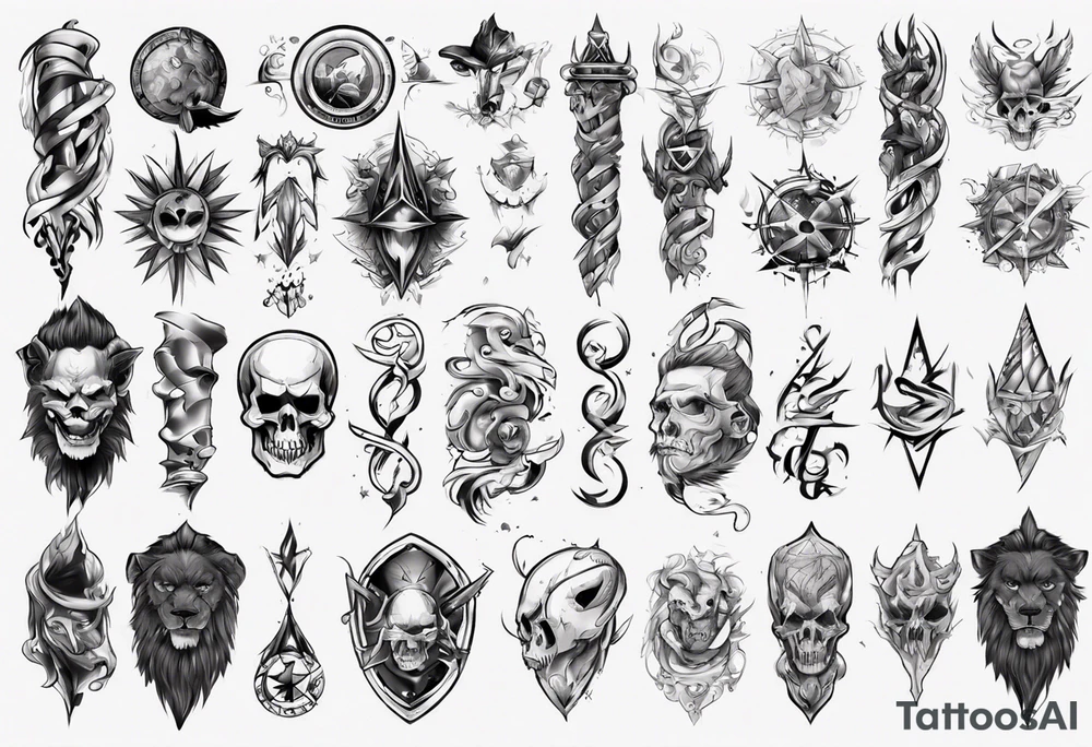 Simple men’s arm sleeve tattoo idea