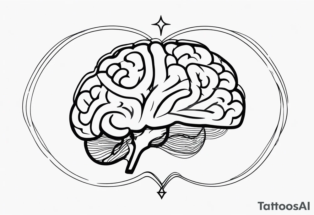 Brain, heart, simple, love, thin lines, abstract, symbolism tattoo idea Brain, heart, simple, love, thin lines, abstract, symbolism tattoo idea