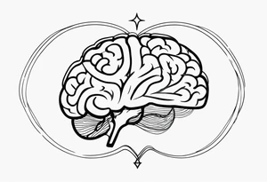 Brain, heart, simple, love, thin lines, abstract, symbolism tattoo idea