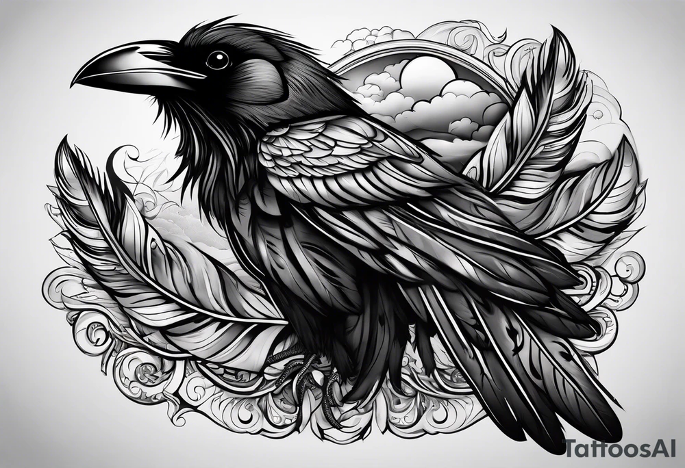 addiction recovery ravens roman egyptian
feathers clouds tattoo idea