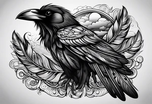 addiction recovery ravens roman egyptian
feathers clouds tattoo idea