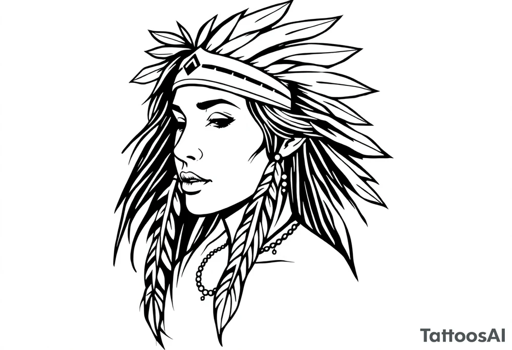 Native American female tattoo idea