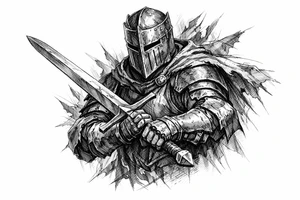 a knight who wields a sword. tattoo idea